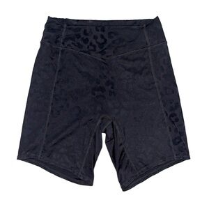 Balance Athletica Rider Biker Short Ascend Black Leopard Print Womens size M